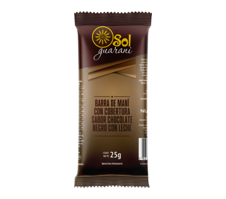 Barrita de Maní con Cobertura Sabor Chocolate Negro